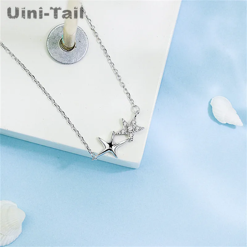 Uini-Tail hot new 925 sterling silver starfish pendant micro-inlaid necklace Korean temperament simple fashion tide flow GN853
Uini-Tail hot new 925 sterling silver starfish pendant micro-inlaid necklace Korean temperament simple fashion tide flow GN853