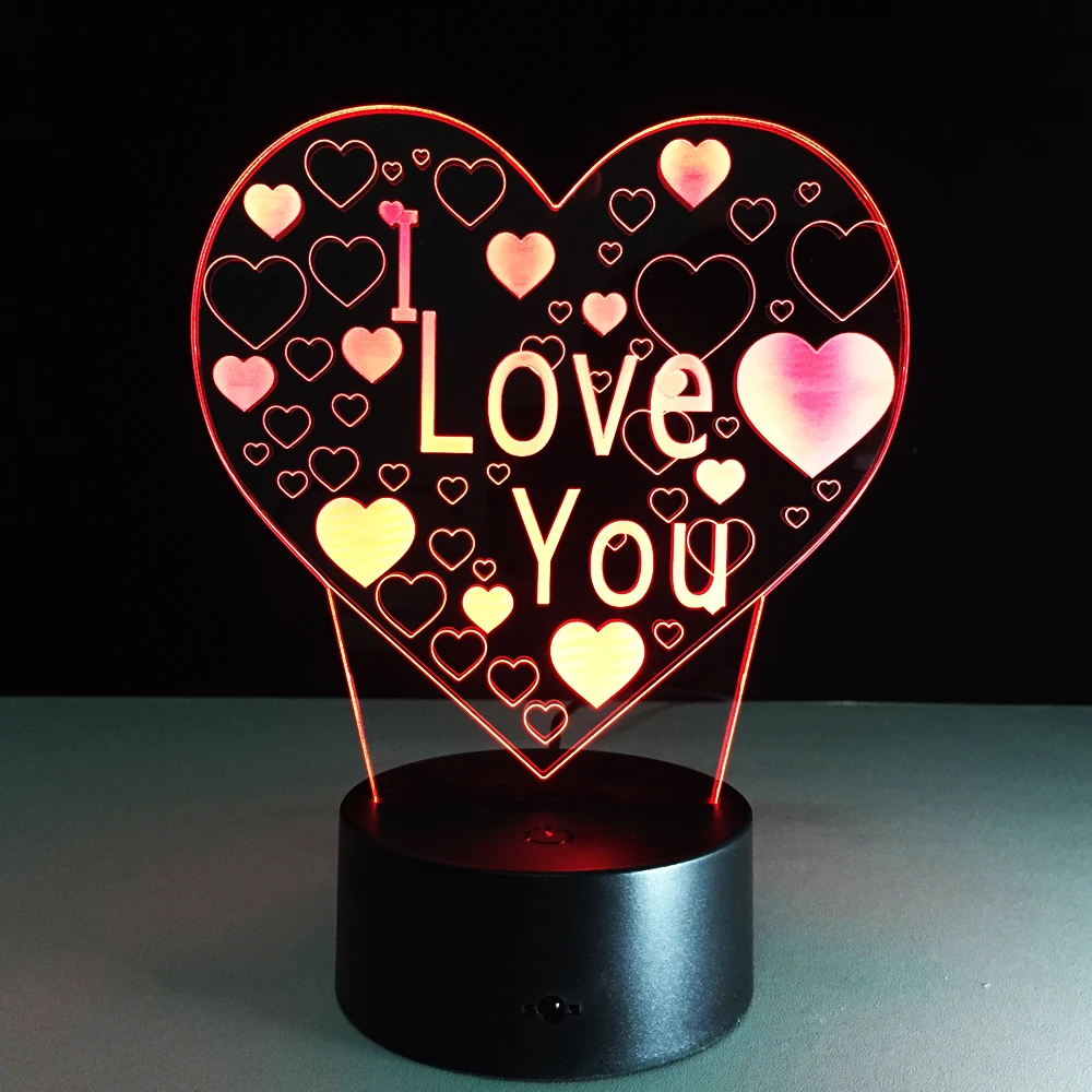3D Visual Bulb Optical Illusion Colorful LED Table Lamp Touch Romantic Light I Love You Heart Christmas Wedding Decor Lover Gift
3D Visual Bulb Optical Illusion Colorful LED Table Lamp Touch Romantic Light I Love You Heart Christmas Wedding Decor Lover Gift