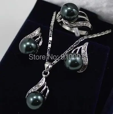 LHX54012>>>Classic Black South sea Shell Pearl Earrings Ring /Necklace Pendant Set AAA
LHX54012>>>Classic Black South sea Shell Pearl Earrings Ring /Necklace Pendant Set AAA