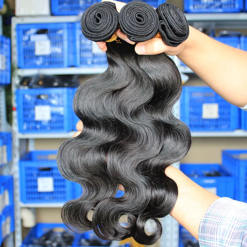 7A Peruvian Body Wave Lace Frontal Closure With Bundles 4pcs 3 Virgin Hair Free Hairnet | Шиньоны и парики
