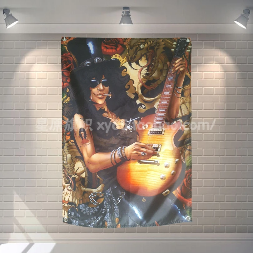 "SLASH" Rock Music Poster Banners Bar Cafe Hotel Theme Wall Decoration Hanging Art Waterproof Cloth Polyester Fabric Flags
"SLASH" Rock Music Poster Banners Bar Cafe Hotel Theme Wall Decoration Hanging Art Waterproof Cloth Polyester Fabric Flags