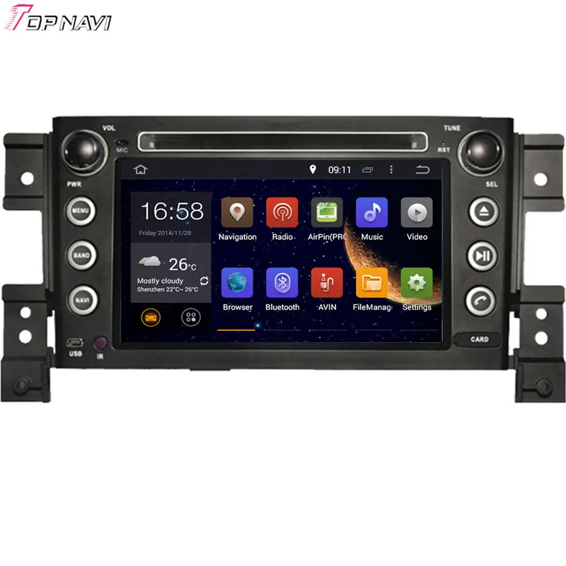 Topnavi 7''Quad Core Android 6,0 Автомобильный DVD проигрыватель для SUZUKI GRAND VITARA 2005-мультимедиа авторадио GPS навигация аудио стерео
Topnavi 7''Quad Core Android 6,0 Автомобильный DVD проигрыватель для SUZUKI GRAND VITARA 2005-мультимедиа авторадио GPS навигация аудио стерео