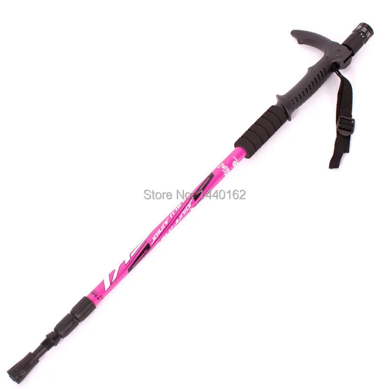 Telescope T handle Aluminium climbing sticks nordic walking trekking hiking poles with 9LED and compass | Спорт и развлечения