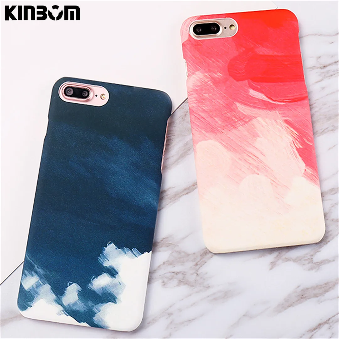 KINBOM для Iphone6 6splus Красочные градиент случае Iphone7 8 plus X граффити живопись струйный