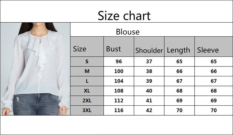 Spring Autumn Clothing Chiffon Blouse Full Sleeve Round Collar Solid Color Women Casual Shirt Ruffles Sleeve Size S To 3XL
Spring Autumn Clothing Chiffon Blouse Full Sleeve Round Collar Solid Color Women Casual Shirt Ruffles Sleeve Size S To 3XL