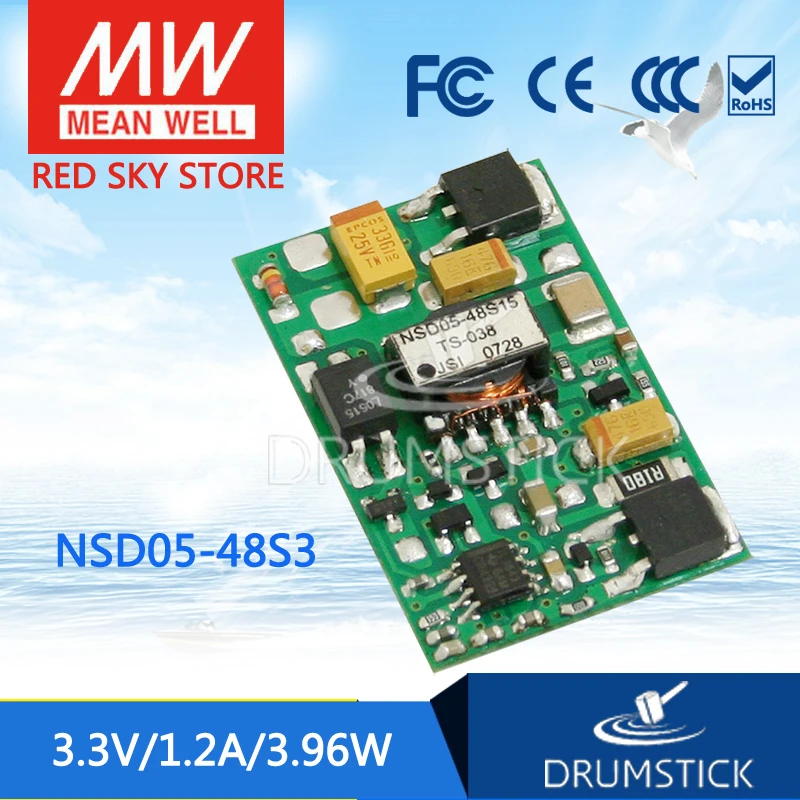 (Only 11.11)MEAN WELL NSD05-48S3 (12Pcs) 3.3V 1.2A meanwell NSD05 3.3V 3.96W DC-DC Regulated Single Output Converter
(Only 11.11)MEAN WELL NSD05-48S3 (12Pcs) 3.3V 1.2A meanwell NSD05 3.3V 3.96W DC-DC Regulated Single Output Converter