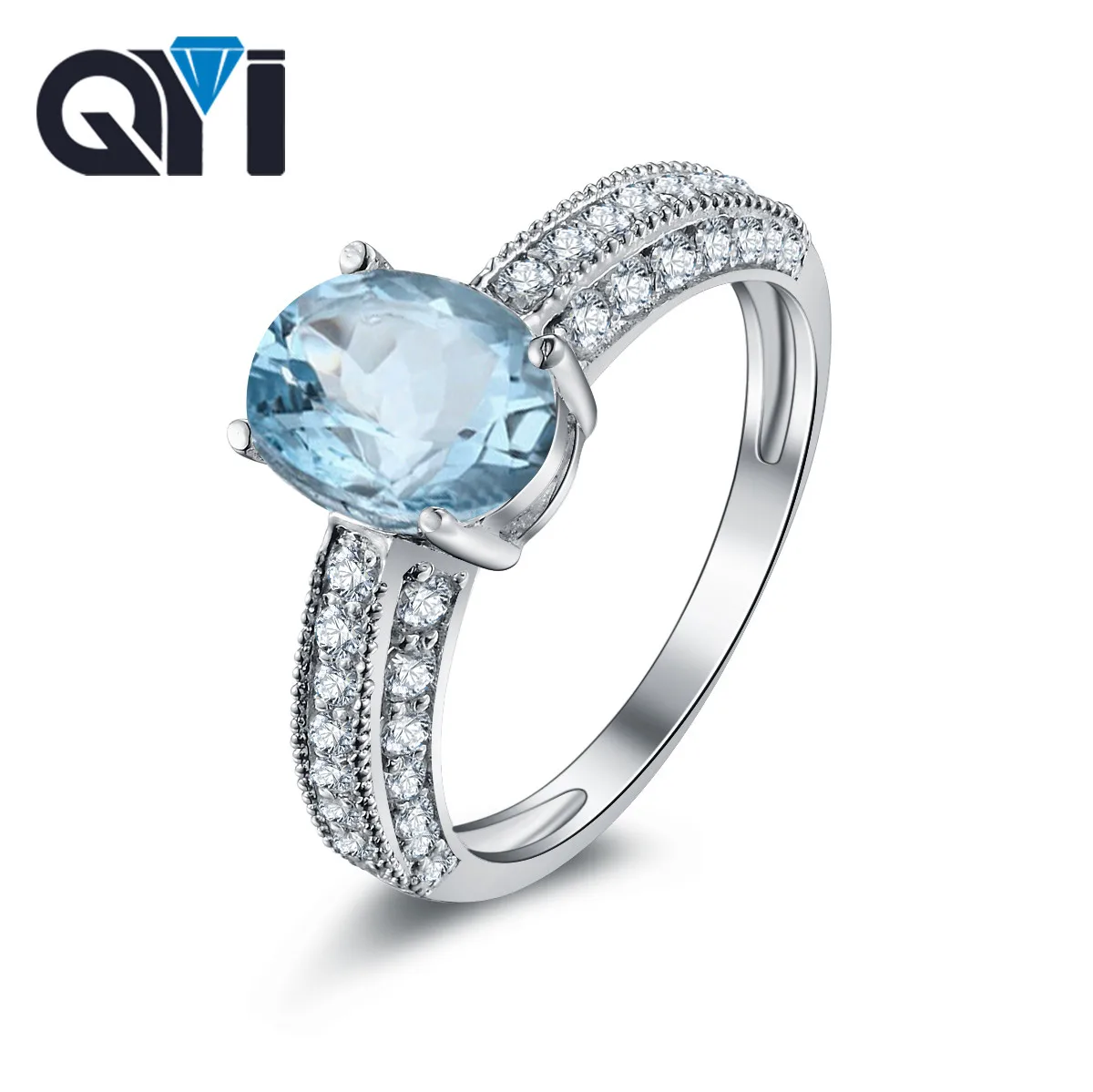 QYI 925 Sterling Silver Natural Sky Blue Topaz Rings 2 ct Oval Cut Topaz Jewelry Natural Gemstone Engagement For Women Gift
QYI 925 Sterling Silver Natural Sky Blue Topaz Rings 2 ct Oval Cut Topaz Jewelry Natural Gemstone Engagement For Women Gift