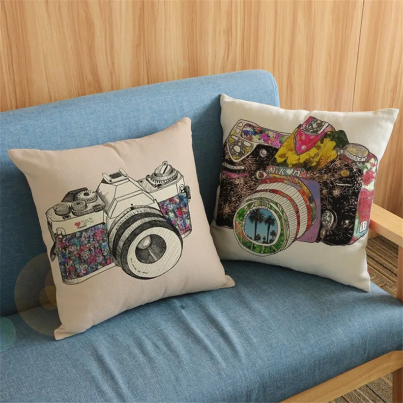 European Retro Camera Printing Cushion Cover Linen cotton Pillow Case Square 45*45cm Home textile product housse de coussin
European Retro Camera Printing Cushion Cover Linen cotton Pillow Case Square 45*45cm Home textile product housse de coussin