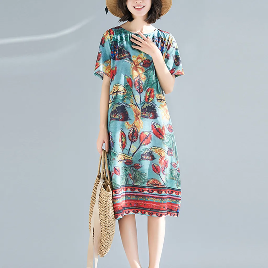 floral Long Bowknot Dresses Vestido Spring New FashionWomen Print O-Neck Short Sleeve Casual Bohemia Beach Long Dress516
floral Long Bowknot Dresses Vestido Spring New FashionWomen Print O-Neck Short Sleeve Casual Bohemia Beach Long Dress516