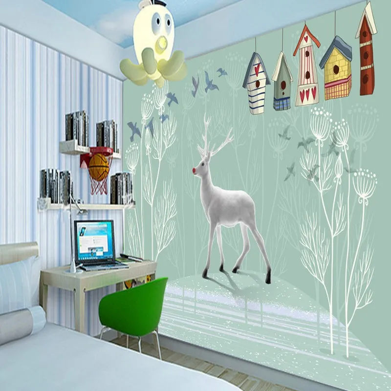 3D photo wallpaper Hand painted woods white deer bird children room bedroom mural Background Wall custom lobby wallpaper
3D photo wallpaper Hand painted woods white deer bird children room bedroom mural Background Wall custom lobby wallpaper