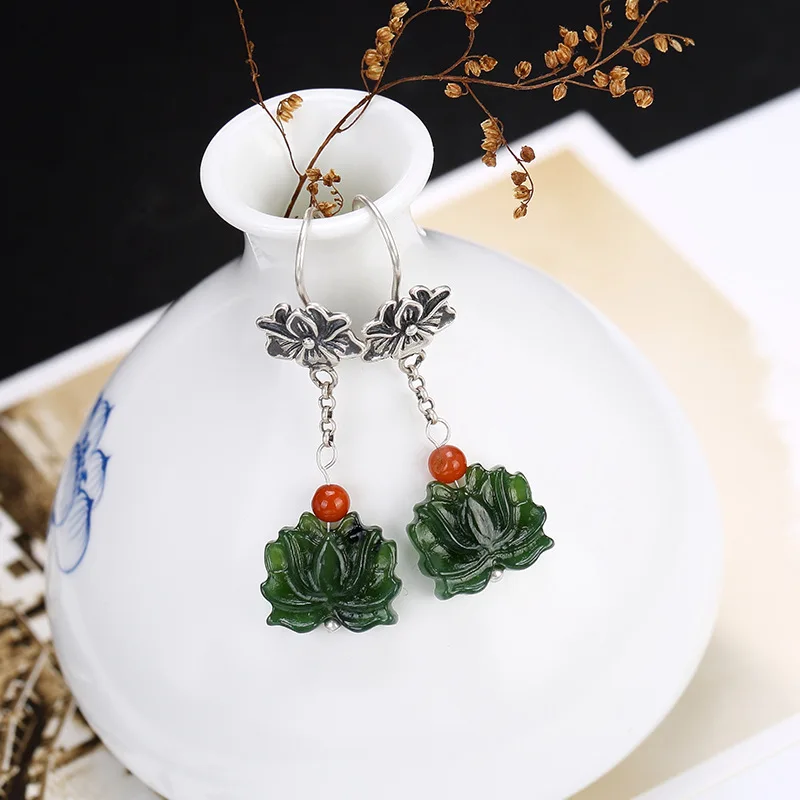2018 Earings Fashion Jewelry Hetian Jade South One Luyin S925 Pure Inlay Ms Lotus Flower Wholesale High-grade Pendant Earrings
2018 Earings Fashion Jewelry Hetian Jade South One Luyin S925 Pure Inlay Ms Lotus Flower Wholesale High-grade Pendant Earrings