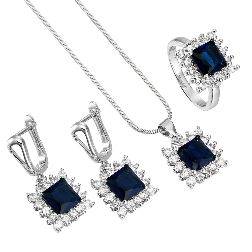Fashion Cubic Zircon jewelry sets blue square CZ Crystal silver color engagement jewelry sets for women Luxury gift Dropshippinp
Fashion Cubic Zircon jewelry sets blue square CZ Crystal silver color engagement jewelry sets for women Luxury gift Dropshippinp