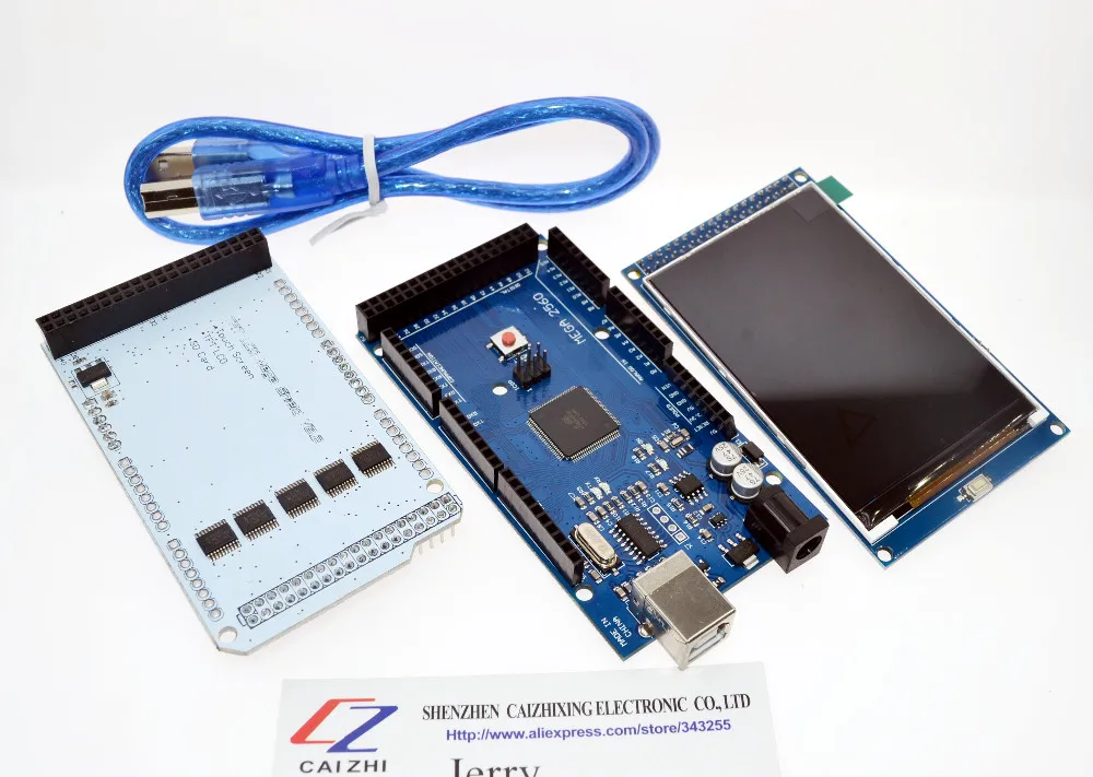 3.2" TFT LCD Touch + TFT 3.2 inch Shield + Mega 2560 R3 with usb cable for Arduino kit
3.2" TFT LCD Touch + TFT 3.2 inch Shield + Mega 2560 R3 with usb cable for Arduino kit