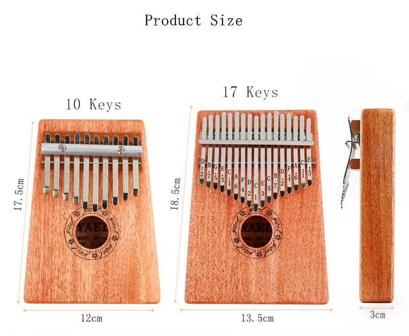 17 клавиш Kalimba красное дерево большой палец пианино Mbira натуральная мини