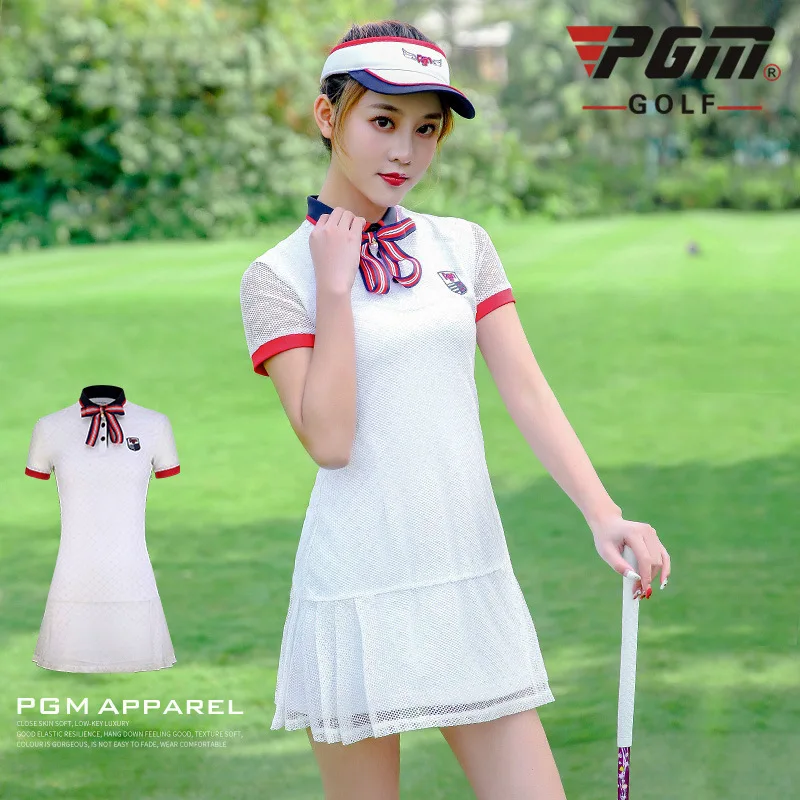 PGM Women Golf Dress Short Sleeve Breathable Lace Golf Dresses Fashion Slimming Soft Sportswear D0738
PGM Women Golf Dress Short Sleeve Breathable Lace Golf Dresses Fashion Slimming Soft Sportswear D0738