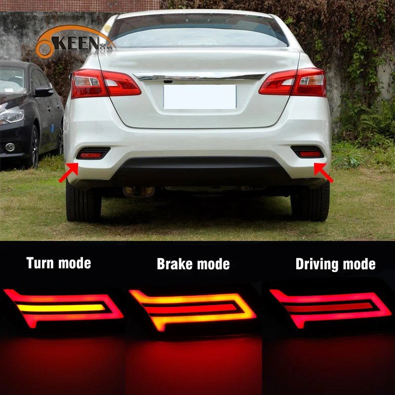 OKEEN For Nissan Sentra 2016 2017 2018 Sylphy LED Rear Bumper Reflector Light with turn signal light Tial fog Brake Light 2pcs
OKEEN For Nissan Sentra 2016 2017 2018 Sylphy LED Rear Bumper Reflector Light with turn signal light Tial fog Brake Light 2pcs