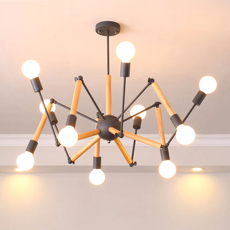 Nordic decorations wood Spider Pendant Light Vintage industrial Nordic Loft Retro antique restaurant dining Pendant Lamp
Nordic decorations wood Spider Pendant Light Vintage industrial Nordic Loft Retro antique restaurant dining Pendant Lamp