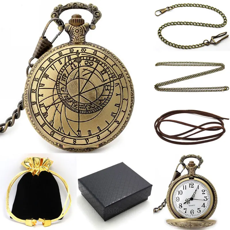 YISUYA Bronze Constellation Quartz Pocket Watch Gift Set Steampunk with Fob Chain Necklace Box
YISUYA Bronze Constellation Quartz Pocket Watch Gift Set Steampunk with Fob Chain Necklace Box
