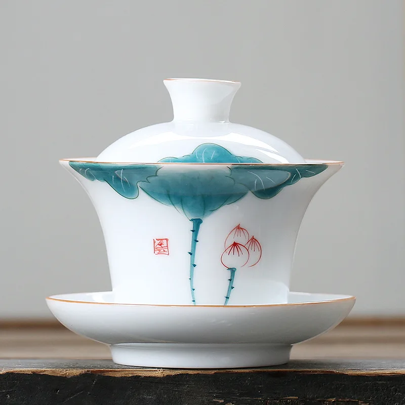 porcelain gaiwan handpainted lotus tureen China Jingdezhen cup saucer bowl under-glaze craft health care lead free bowls
porcelain gaiwan handpainted lotus tureen China Jingdezhen cup saucer bowl under-glaze craft health care lead free bowls
