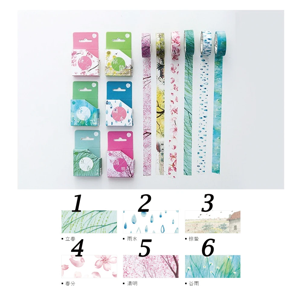 1.5cm 7m 1 pcs 6 style choose spring weather theme washi tape Adhesive DIY Scrapbook Sticker Label Masking home decor
1.5cm 7m 1 pcs 6 style choose spring weather theme washi tape Adhesive DIY Scrapbook Sticker Label Masking home decor