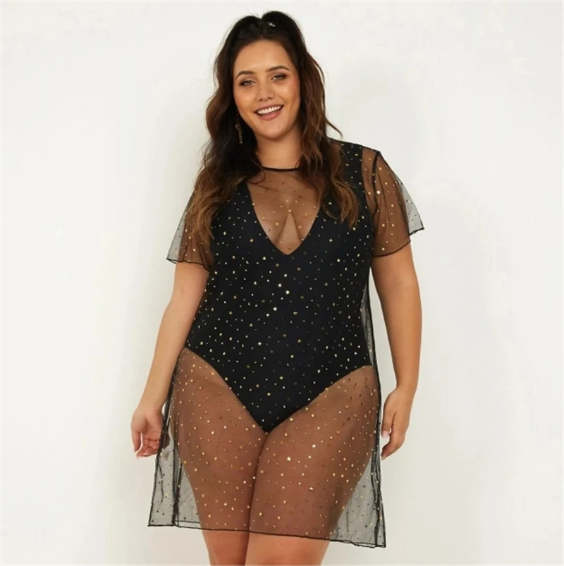 Beach Cover Up Pareo Playa Cover up Dress Vestido Swimsuit Wear Swimwear White Lace Star Sequined Women Beachwear
Beach Cover Up Pareo Playa Cover up Dress Vestido Swimsuit Wear Swimwear White Lace Star Sequined Women Beachwear