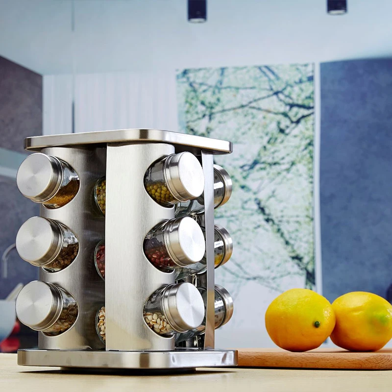 Hot Sale 12PCS/Set Spice Jar Rotating Seasoning Box Salt Sugar Pepper Shaker Condiments Storage Bottle Holder Kitchen Gadget
Hot Sale 12PCS/Set Spice Jar Rotating Seasoning Box Salt Sugar Pepper Shaker Condiments Storage Bottle Holder Kitchen Gadget