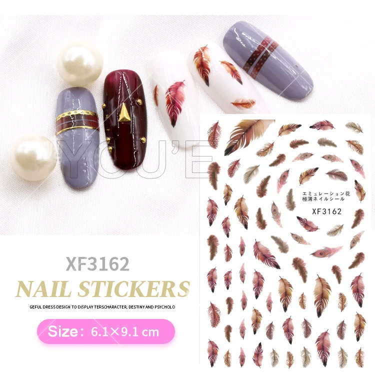 Beauty Feather Nail Sticker for Design Decals Nail Art Manicure Sticker Decoration Back Glue Adhesive Sticker for Nails Foil
Beauty Feather Nail Sticker for Design Decals Nail Art Manicure Sticker Decoration Back Glue Adhesive Sticker for Nails Foil