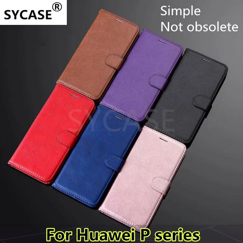 Sycase классический однотонный кожаный чехол для Huawei P8 P9 P10 P20 Pro Lite mini 2017 P smart плюс