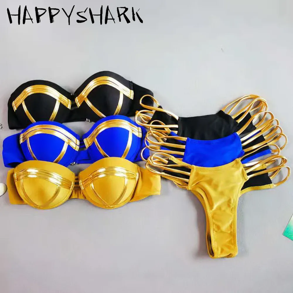 HAPPYSHARK 2019 New Shiny Bandeau Bikinis Set Women Padded Brazilian Biquinis Thong Bikini Push 2 Pcs Swimwear Maillot De Bain
HAPPYSHARK 2019 New Shiny Bandeau Bikinis Set Women Padded Brazilian Biquinis Thong Bikini Push 2 Pcs Swimwear Maillot De Bain