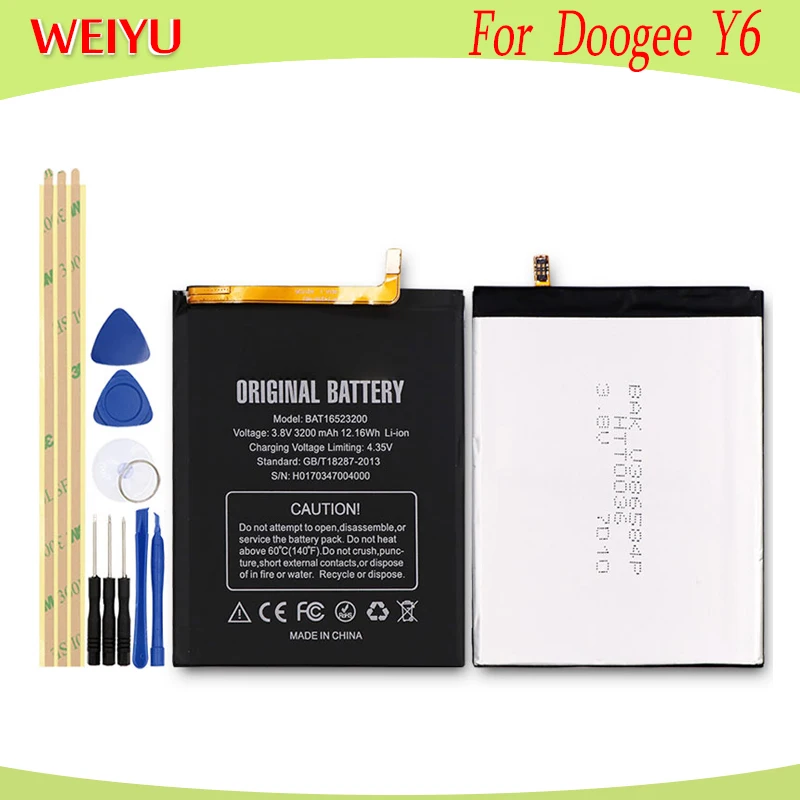Аккумулятор 3200 мАч BAT16523200 MTK6750 Для DOOGEE Y6 Y6C Y6|Аккумуляторы для мобильных телефонов|