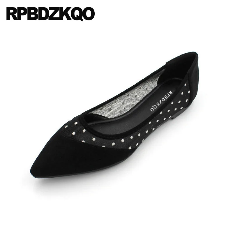 Breathable Pointy Slip On Soft Ballet Flats Women Gray Suede Mesh Shoes Pointed Toe Black Polka Dot Ballerina Cheap Large Size
Breathable Pointy Slip On Soft Ballet Flats Women Gray Suede Mesh Shoes Pointed Toe Black Polka Dot Ballerina Cheap Large Size