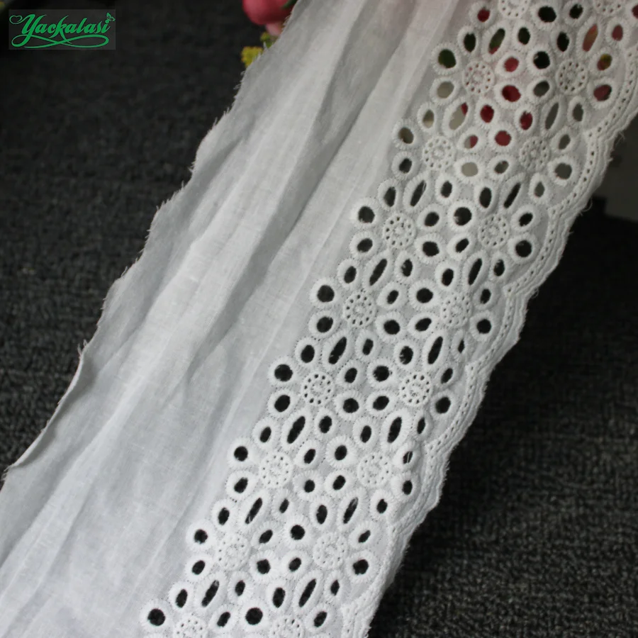 YACKALASI 15 Yds Cotton Lace Eyelet Embroidered Lace Fabrics White Black Swiss Cotton Voile Appliqued 3D Flower Trims Diy 12cm
YACKALASI 15 Yds Cotton Lace Eyelet Embroidered Lace Fabrics White Black Swiss Cotton Voile Appliqued 3D Flower Trims Diy 12cm