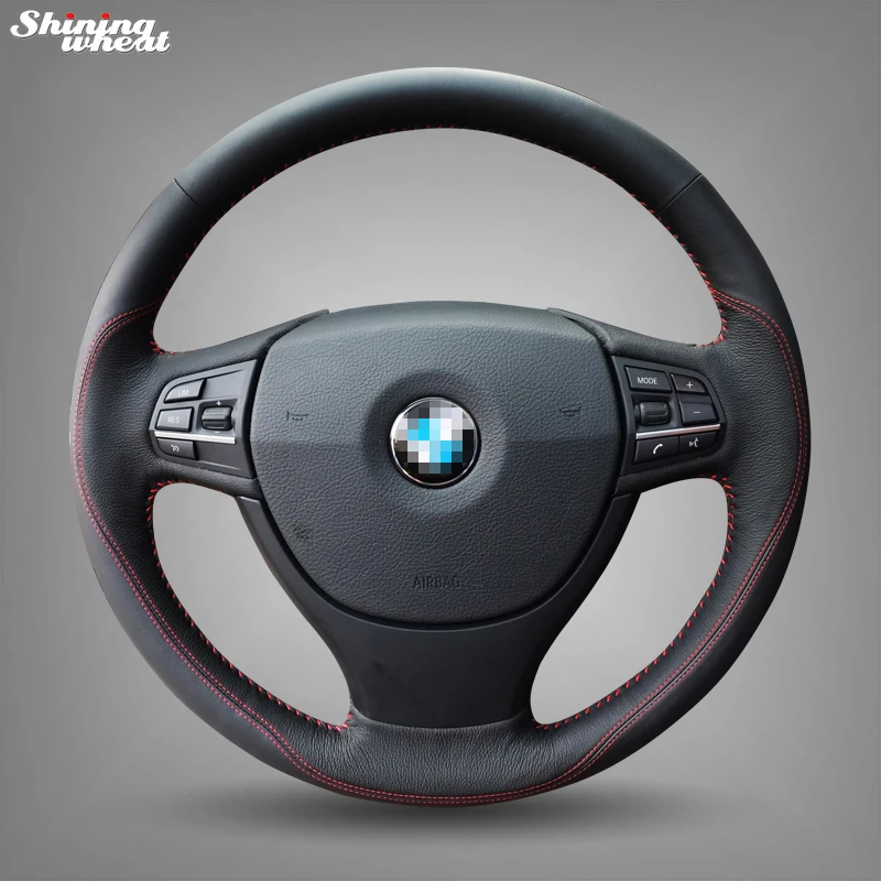 BANNIS Black Genuine Leather Red Thread Car Steering Wheel Cover for BMW F10 523Li 525Li 2009 730Li 740Li 750Li
BANNIS Black Genuine Leather Red Thread Car Steering Wheel Cover for BMW F10 523Li 525Li 2009 730Li 740Li 750Li