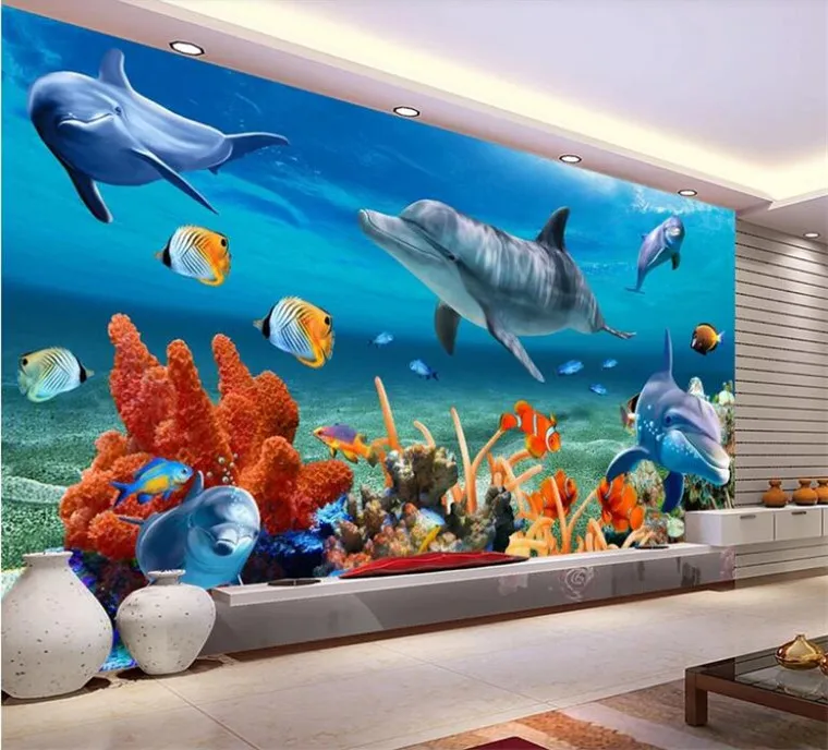 Custom 3D photo wallpaper children's room cartoon underwater world dolphin mural living room bedroom mural wallpaper decoration
Custom 3D photo wallpaper children's room cartoon underwater world dolphin mural living room bedroom mural wallpaper decoration