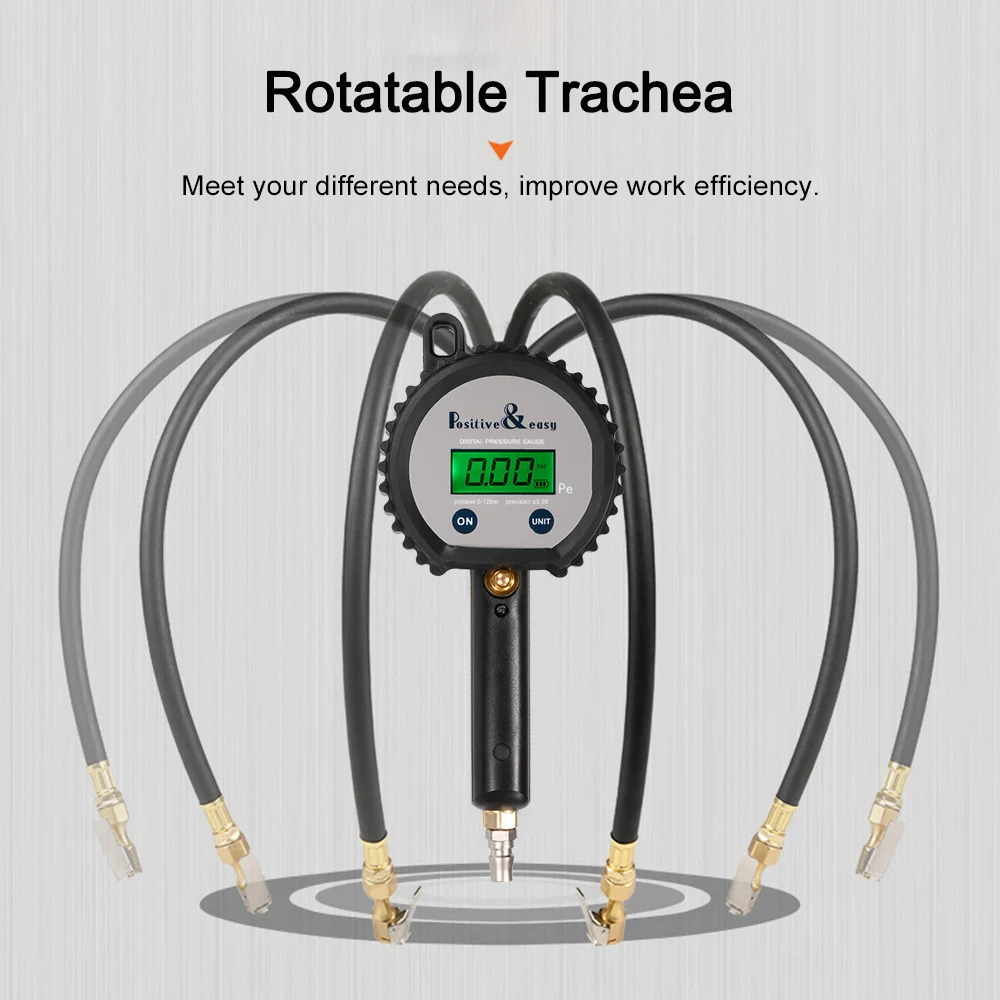 2018 Digital Tire Inflator Gauge Accurate Air Tyre Gauge LCD Display with Rubber-plastic Hose and Quick Connect Coupler
2018 Digital Tire Inflator Gauge Accurate Air Tyre Gauge LCD Display with Rubber-plastic Hose and Quick Connect Coupler