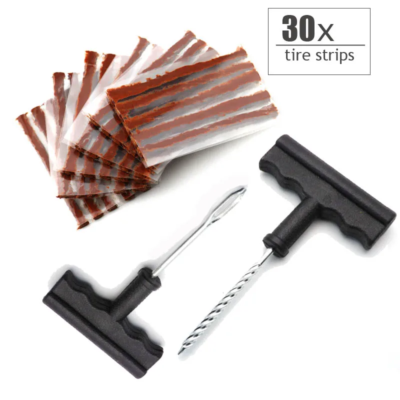 Tire Repair Tool Kit with 30 Pieces Rubber Stripsflow tyre puncture repair strips For Car Truck Motorbike Motorcycle Scooter
Tire Repair Tool Kit with 30 Pieces Rubber Stripsflow tyre puncture repair strips For Car Truck Motorbike Motorcycle Scooter