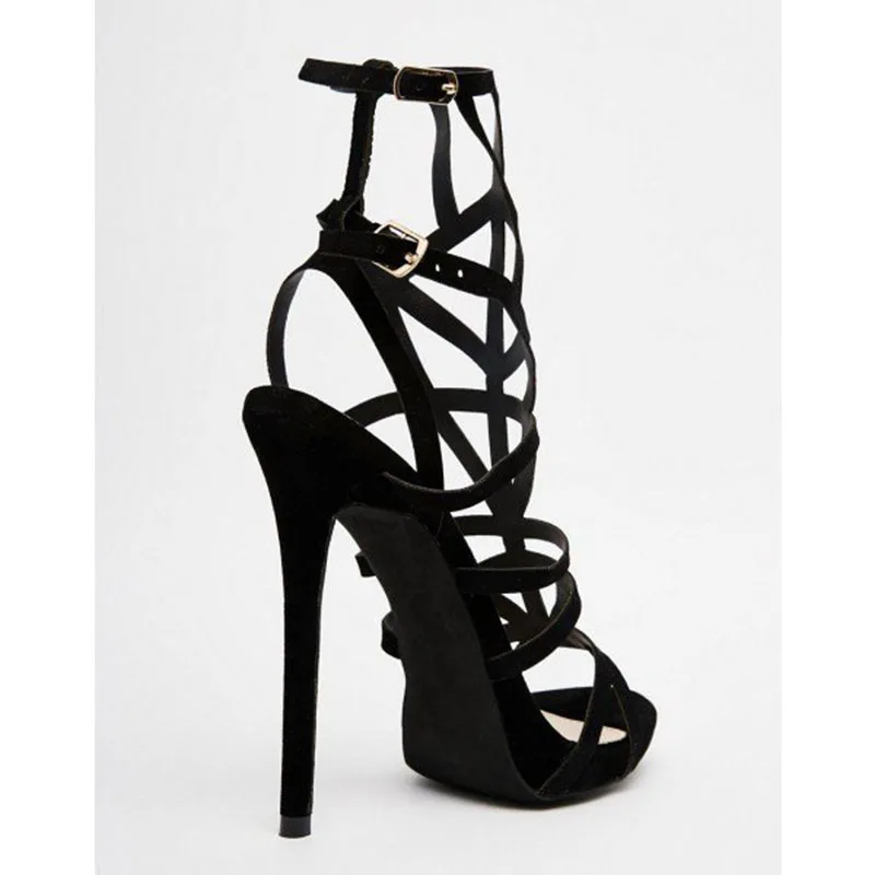 Black Buckle Strap Peep Toe Stiletto Heels Hollow Out Gladiator Sandals Summer Anniversary Carnival Noble Woman Shoes 14-16 FSJ
Black Buckle Strap Peep Toe Stiletto Heels Hollow Out Gladiator Sandals Summer Anniversary Carnival Noble Woman Shoes 14-16 FSJ