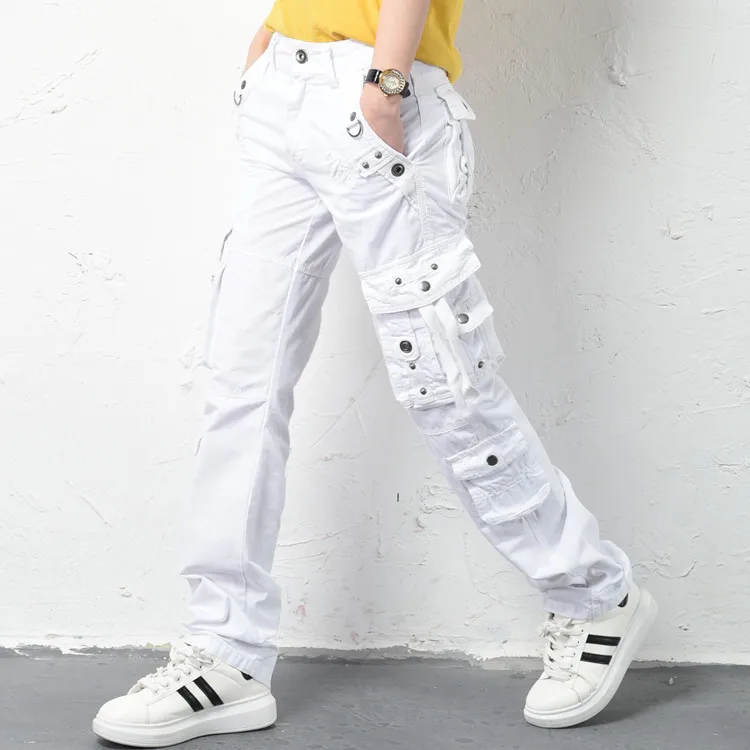 Women Winter Big Size White Cargo Pants Loose Casual Multi-pocket Hip Hop Pantalon Femme Casual Trousers For Ladies
Women Winter Big Size White Cargo Pants Loose Casual Multi-pocket Hip Hop Pantalon Femme Casual Trousers For Ladies