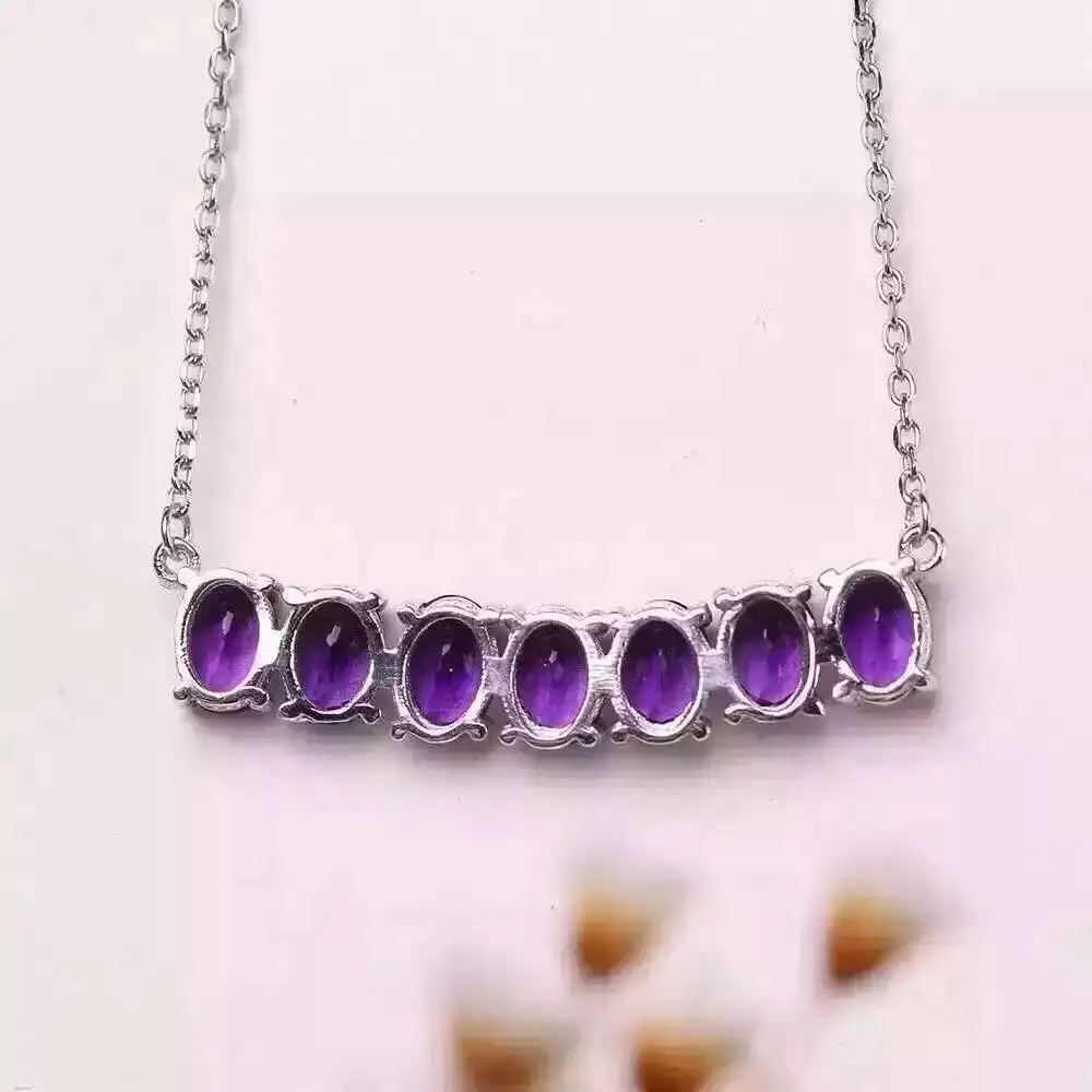 Natural amethyst Necklace natural crystal Pendant Necklace S925 silver trendy Elegant arrangement women party fine Jewelry
Natural amethyst Necklace natural crystal Pendant Necklace S925 silver trendy Elegant arrangement women party fine Jewelry