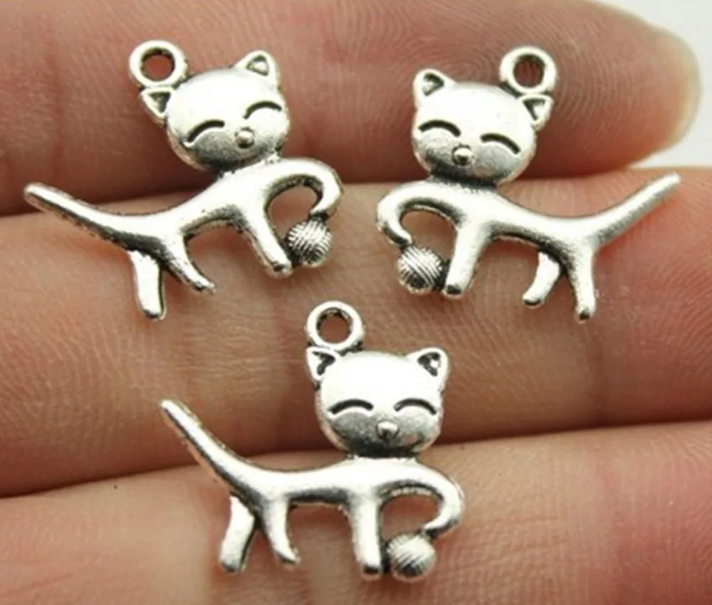 40pcs/lot--19x18mm, cat cham,Antique silver plated Cat Playing Ball charms,DIY supplies, Jewelry accessories
40pcs/lot--19x18mm, cat cham,Antique silver plated Cat Playing Ball charms,DIY supplies, Jewelry accessories