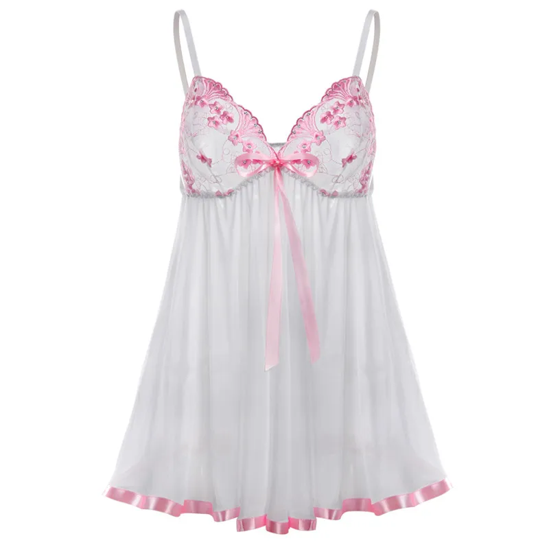 Sexy Lingerie S- 6XL Plus Size Women Embroidery Bra Bow Pink Lace Dress Underwear Hot Babydolls Transparent Dress Exotic Apparel
Sexy Lingerie S- 6XL Plus Size Women Embroidery Bra Bow Pink Lace Dress Underwear Hot Babydolls Transparent Dress Exotic Apparel