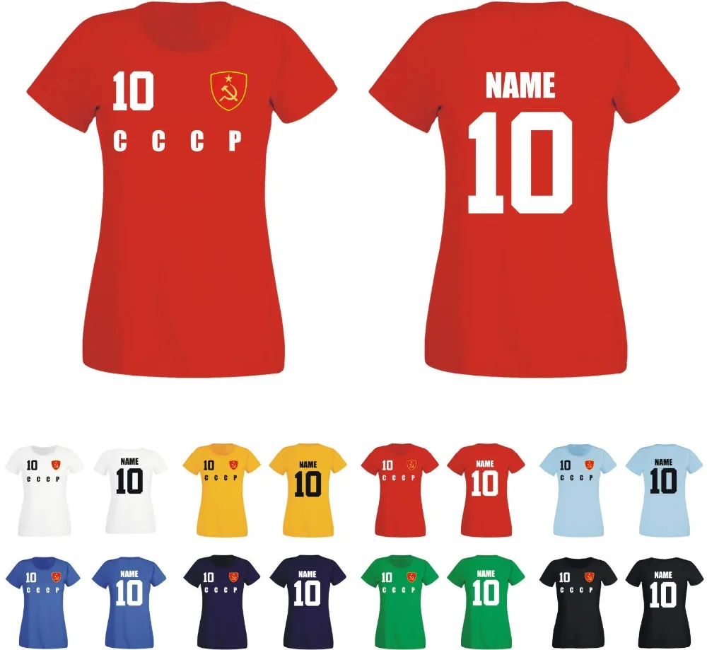 CCCP Sowjetunion женская футболка Trikot имя команды & NR Druck Fubball 2019 для футбола | Мужская