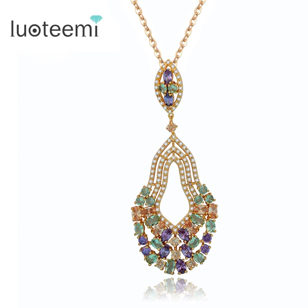 LUOTEEMI Luxury Women's Fashion Multicolor Pendant For Women Big Oval Wedding Bridal Accessories Bijoux Collares Para Mujer
LUOTEEMI Luxury Women's Fashion Multicolor Pendant For Women Big Oval Wedding Bridal Accessories Bijoux Collares Para Mujer