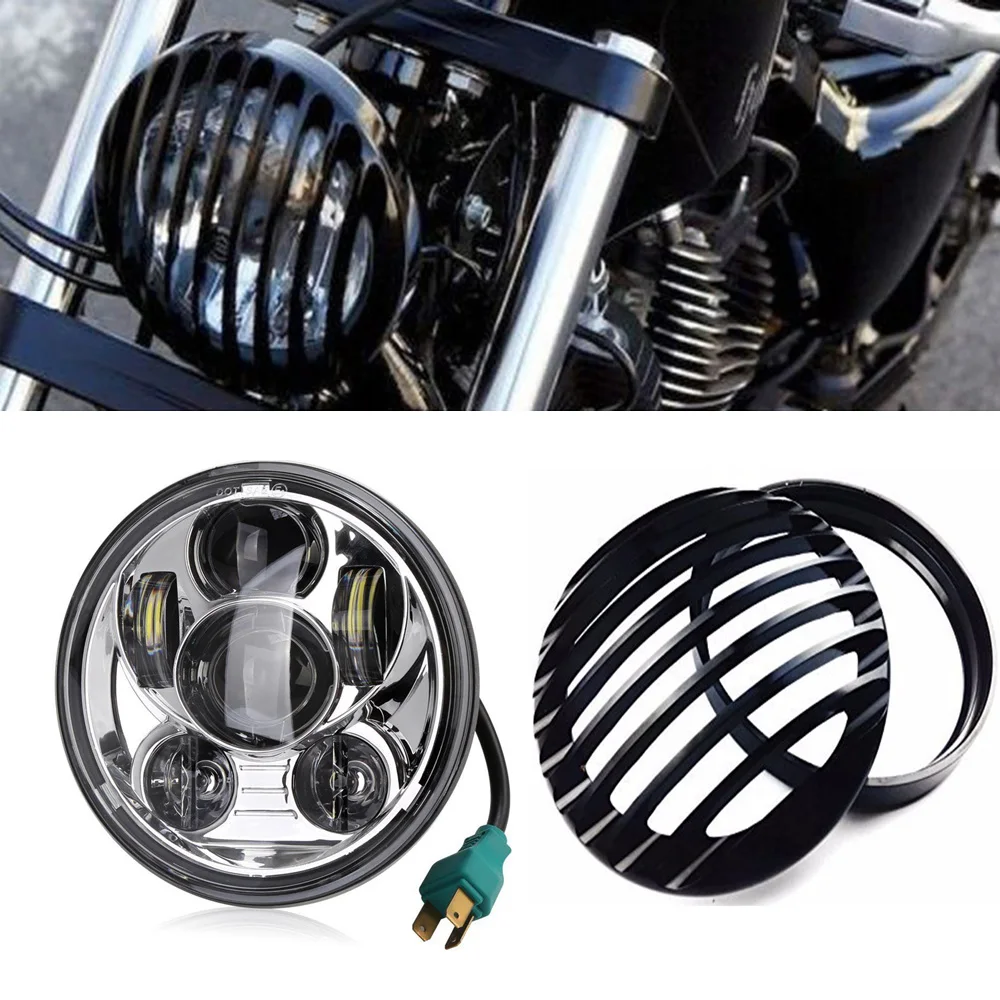 12V светодиодная фара мотоцикла 5 75 дюймов 6000 К высокий низкий пучок для фар Гриль