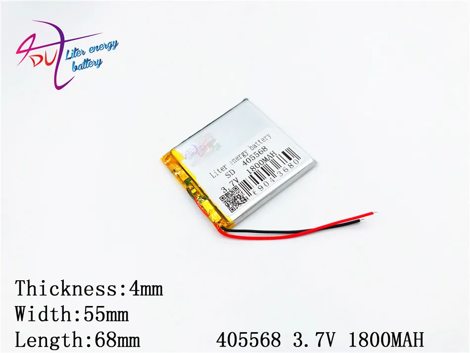 Newest 405568 tablet battery 3.7V 1800MAH 405570 Li ion Rechargeable Accumulator For Mobile Power Bank DIY E-book
Newest 405568 tablet battery 3.7V 1800MAH 405570 Li ion Rechargeable Accumulator For Mobile Power Bank DIY E-book