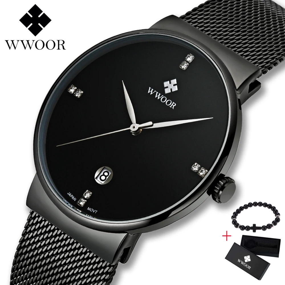 2019 WWOOR All black Mens Watch Top brand Luxury Stainless Steel Male Wristwatch Diamond Quartz Watches Men reloj hombre Relogio
2019 WWOOR All black Mens Watch Top brand Luxury Stainless Steel Male Wristwatch Diamond Quartz Watches Men reloj hombre Relogio