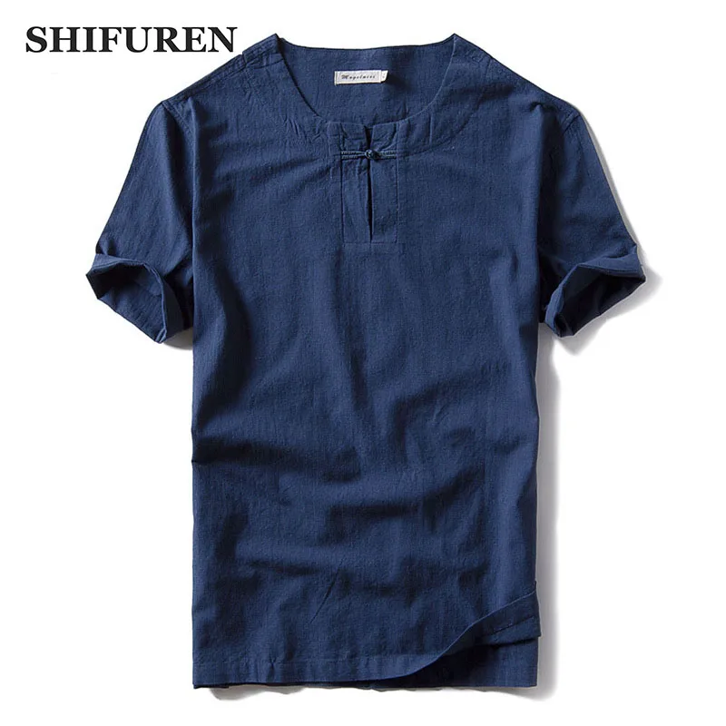 SHIFUREN 2017 Summer Breathable Cotton Linen Shirts Short Sleeve Loose Fit Traditional Chinese Single Button Causal Dress Shirts
SHIFUREN 2017 Summer Breathable Cotton Linen Shirts Short Sleeve Loose Fit Traditional Chinese Single Button Causal Dress Shirts