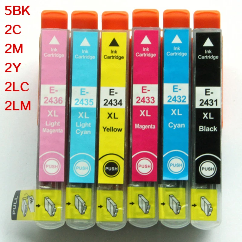 15X совместимый чернильный картридж T2431 к T2426 24XL для Epson EXPRESSION PHOTO XP-55 XP760 XP850 XP860 XP-950 струйный принтер
15X совместимый чернильный картридж T2431 к T2426 24XL для Epson EXPRESSION PHOTO XP-55 XP760 XP850 XP860 XP-950 струйный принтер