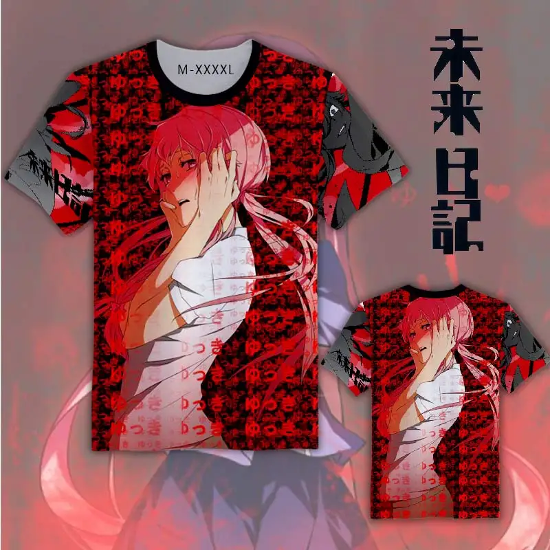 OHCOMICS Mirai Nikki дневник будущего с Юно гасай Горячая Аниме круглый вырез Футболка