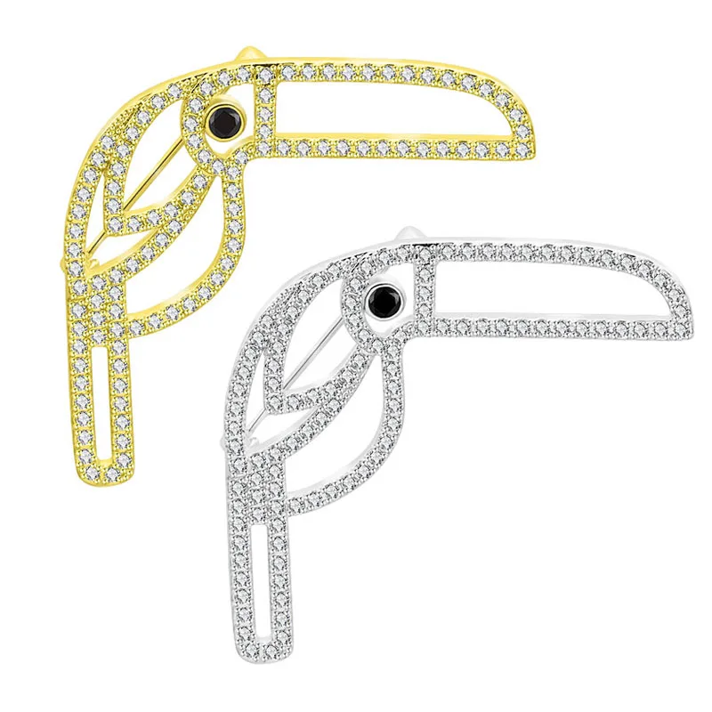 New Trend Personality Copper Brooch Cute Abstract Toucan Copper Zircon Brooch Nature Forest Temperament Jewelry High Quality
New Trend Personality Copper Brooch Cute Abstract Toucan Copper Zircon Brooch Nature Forest Temperament Jewelry High Quality